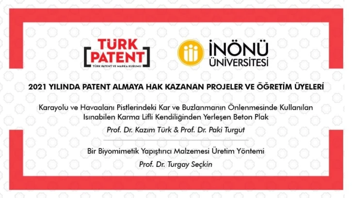 İnönü Üniversitesi’nde 2 proje patent aldı
