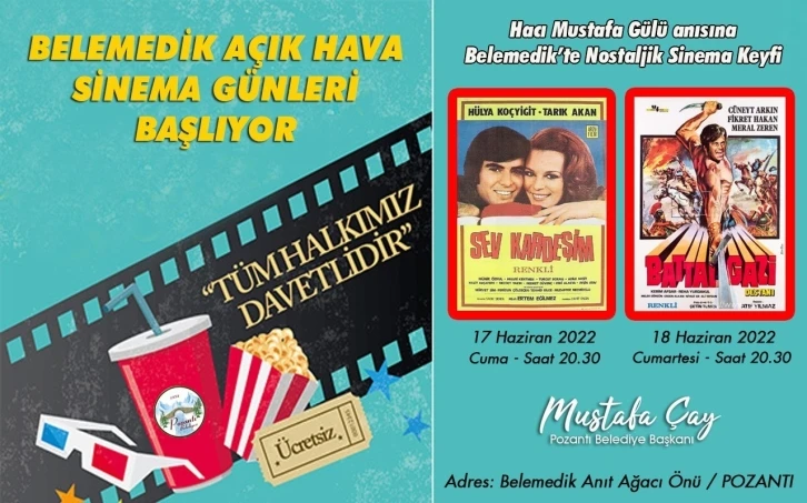 Pozantı’da "Açık Hava Sinema Günleri" başlıyor
