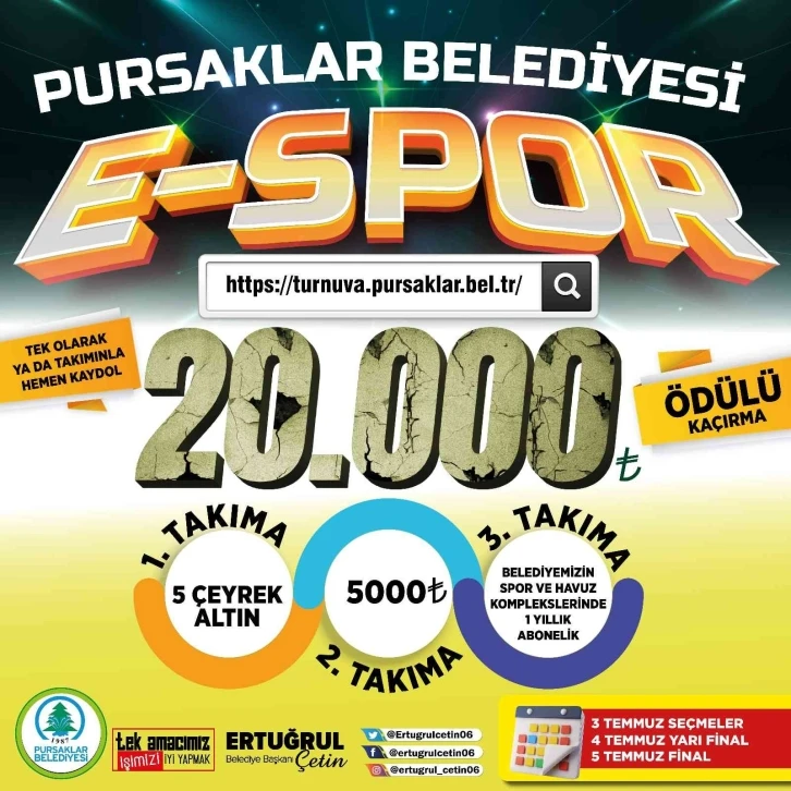 Pursaklar Belediyesi’nden ödüllü Espor turnuvası
