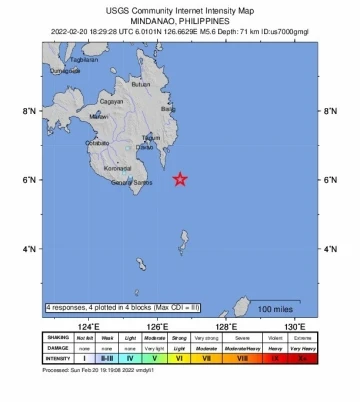 Filipinler’de 5.6 büyüklüğünde deprem
