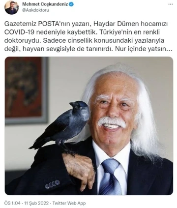 Haydar Dümen hayatını kaybetti
