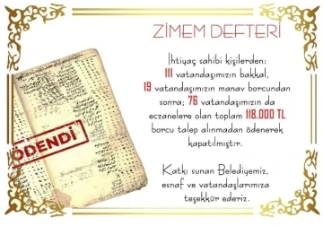 Zimem geleneğiyle 118 bin liralık borç silindi
